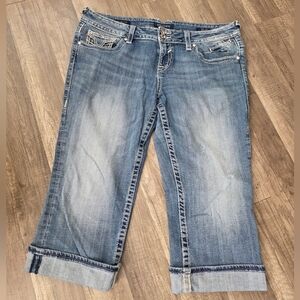 VIGOSS THE NEW YORK CAPRI PANTS vintage Y2k Rhinestone 2000s